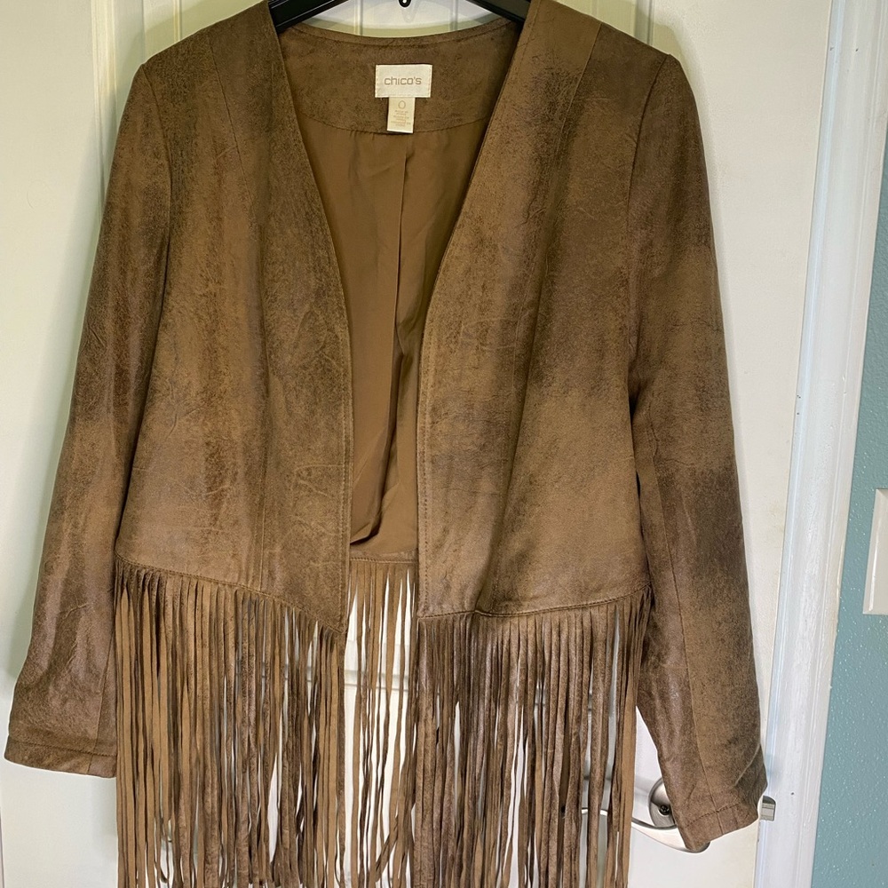 Chico's Brown Fringe Jacket